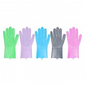 VETTA Перчатки для мытья посуды, силикон, 5 цветов