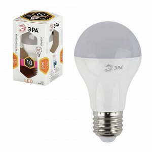 Лампа светодиодная ЭРА, 11 (100) Вт, цоколь E27, грушевидная, теплый белый свет, 25000 ч., LED, smdA60-10w-827-E27, Б0020532
