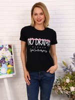 Футболка женская NO DRAMA (черная)