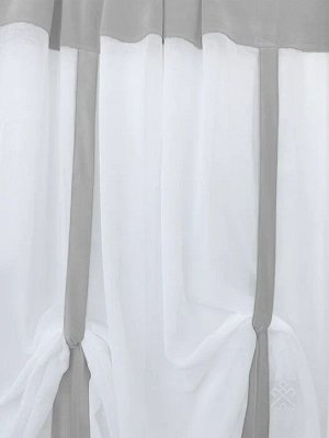 Венеция Бархат серый тюль с лентами арт.19151 (290*180-1шт)