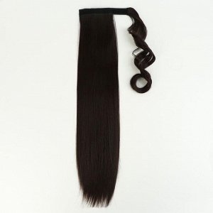 Хвост накладной, прямой волос, на резинке, 60 см, 100 гр, цвет каштановый(#SHT6А)