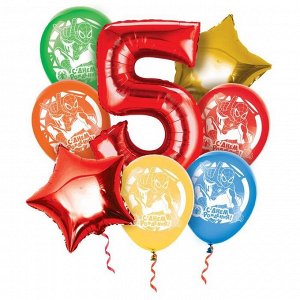 Воздушные шары, набор "С Днем Рождения 5 лет", Человек-паук