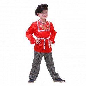 Русский народный костюм для мальчика «Хохлома», р. 64, рост 122 см