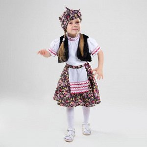 Карнавальный костюм «Бабка-ёжка», жилет, юбка, блузка, платок, р. 32, рост 122-128 см