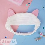 Повязка для волос &quot;Кошачьи ушки&quot; белые