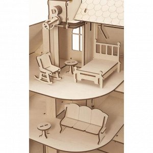 Сборная модель из дерева 3D «Кукольный дом с лифтом»