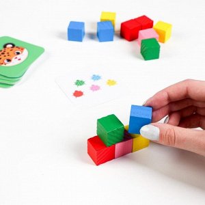 ЛАС ИГРАС Развивающая игра «Весёлые кубики» с деревянными вложениями