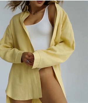 Рубашка Женская 5005 "Удлинен - Однотон" Желтая