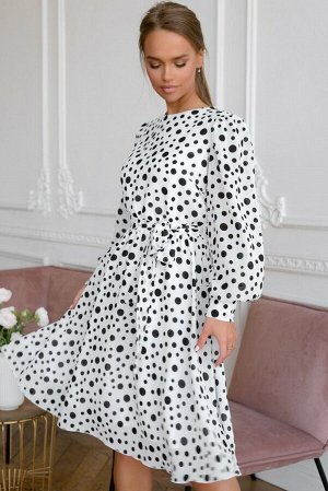 Платье Размер: 42 / 44 / 46 / 48
Модный принт polka dots заполнил все сферы фэшн индустрии. Классический белый материал с горошком разной величины выглядит очень актуально и стильно. Ткань: шифон с по