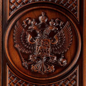 Нарды ручной работы "Герб России", резные, 55х25 см, массив ореха