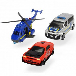 Набор «Полицейская погоня», вертолёт и 2 машинки, световые и звуковые эффекты