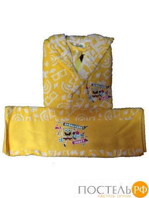 BR-0025/03 Халат+полотенце детские OZDILEK SPONGE BOB 7-8 желтый