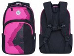 Рюкзак молодежный RX-114-2/1 черный - розовый 27,5х43х16 см GRIZZLY