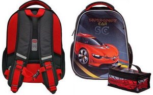Рюкзак школьный "Ergonomic.light Super Sports Car" 38х29х15 см +термосумка (066055) 60007 Хатбер {Китай}