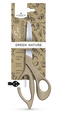 Ножницы 215 мм "ECO GREEN NATURE" эко. ручки пластик LXSCEC215-GN LOREX