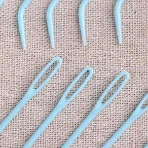 Набор игл для вязания, 7 см, 10 шт, цвет голубой