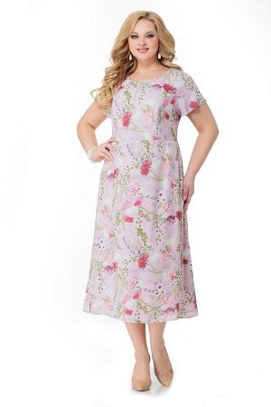 Жакет, платье Мишель стиль 960 розовый+цветы