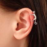 Серьга &quot;Каффа&quot; котик, цвет серебро