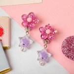 Клипсы детские &quot;Выбражулька&quot; цветок и звёздочка блестящие, цвет МИКС