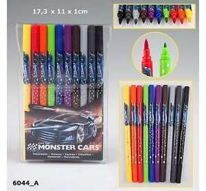 Фломастеры Create your Monster Cars (046044/006044) 10стр., 173х110мм, Пакет