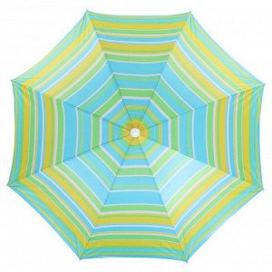 Зонт пляжный «Модерн» с меxанизмом наклона, серебряным покрытием, d=180 cм, h=195 см, цвета микс