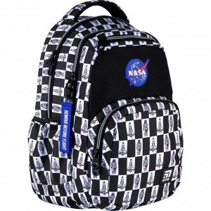 Рюкзак молодёжный NASA, Kite 903, 44 х 31.5 х 14 см, эргономичная спинка, чёрный/белый