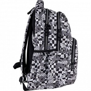Рюкзак молодёжный, Kite 903, 44 х 31.5 х 14 см, эргономичная спинка, чёрный/белый