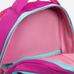 Рюкзак, 2 отдела на молниях, 3 наружных кармана, 2 боковых кармана, цвет розовый