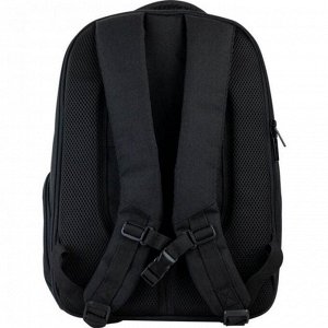Рюкзак молодежный, GoPack 169, 43x28x10 см, эргономичная спинка, чёрный/серый
