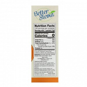 Now Foods, Original Better Stevia, подсластитель, не содержащий калорий, 100 пакетиков, 100 г (3,5 унции)