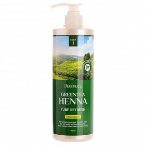 Deoproce Greentea Henna Pure Refresh Shampoo Шампунь для волос с зеленым чаем и хной 1000мл