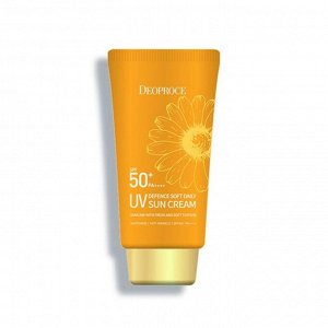 Deoproce UV Defence Soft Daily Sun Cream SPF50+ PA++++ Мягкий ежедневный солнцезащитный крем, 70 гр
