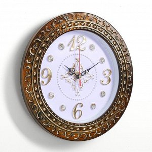 Часы настенные, серия: Интерьер, "Грата", бронзовые, d=29 см