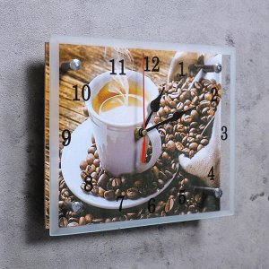Часы настенные, серия: Кухня, "Чашка кофе", 20х25  см, микс