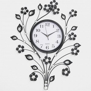 Часы настенные, серия: Ажур, "Весенний укет",  68х49 см
