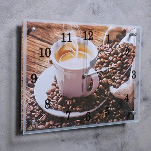 Часы настенные, серия: Кухня, "Чашка кофе", 30х40  см, микс