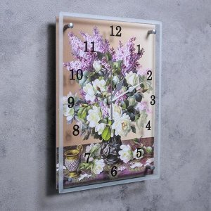 Часы настенные, серия: Цветы, "Букет сирени", 30х40  см, в ассортименте