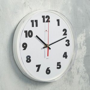 Часы настенные "Классика", d=25 см, основание белое, плавный ход