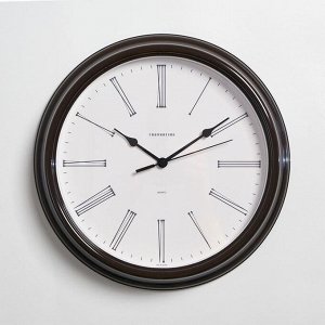 Часы настенные "Классика" плавный ход, коричневые, d=31 cм