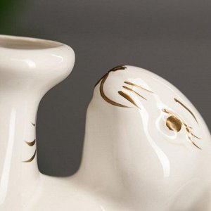 Ваза настольная мини "Кролик", белая, 10 см, керамика