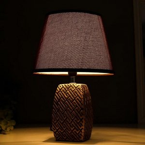 Настольная лампа с абажуром RISALUX 16444/1BR, E14, 40 Вт, бронза, 22x22x34 см