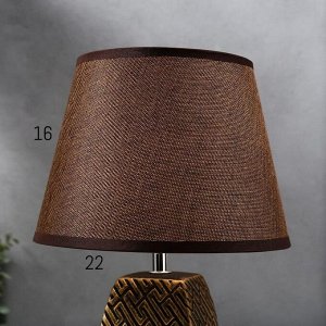 Настольная лампа с абажуром RISALUX 16444/1BR, E14, 40 Вт, бронза, 22x22x34 см