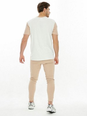 Костюм штаны с футболкой бежевого цвета 221086B