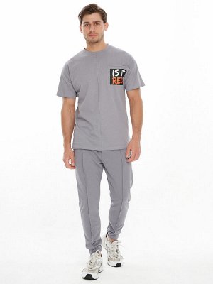 MTFORCE Костюм джоггеры с футболкой серого цвета 9181Sr