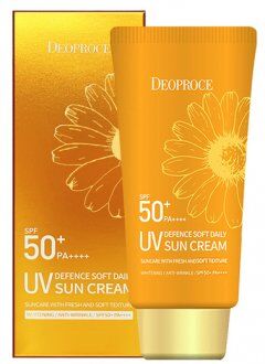 Deoproce UV Defence Soft Daily Sun Cream SPF50+ PA++++ Мягкий ежедневный солнцезащитный крем, 70 гр