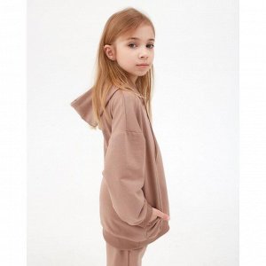 Комплект (толстовка, брюки) KAFTAN "Basic line" размер 30 (98-104), цвет кофе, oversize