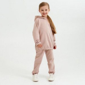 Костюм детский (худи, брюки) Casual Collection KIDS цвет пудровый, рост 110