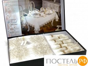 Скатерть FINEZZA " Nihal " 160*230 круж и салф 8 шт. М 747 кремовый