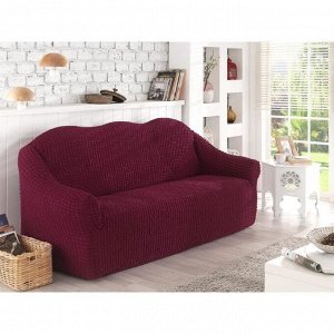 Чехол для двухместного дивана, без юбки, цвет бордовый