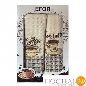 N0218 Набор кухонных салфеток EFOR (2шт) (50*70) LUX кофе
